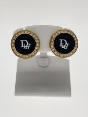 画像：イヤリング/--/BLK/レディース/ロゴラインストーン