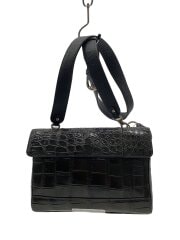 画像：ショルダーバッグ/レザー/BLK/無地