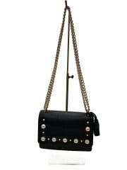 画像：ショルダーバッグ/レザー/BLK/無地