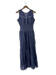 画像：Back Lace-Up Cotton Long Dress/M/コットン/BLU/1222305119