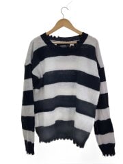 画像：ニット・セーター(厚手)/S/ウール/BLK/ボーダー