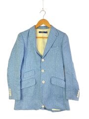 画像：テーラードジャケット/4/リネン/BLU/ヘリンボーン/211780939001