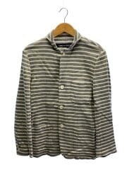 画像：カーディガン(薄手)/S/コットン/GRY/ボーダー/HI-J053