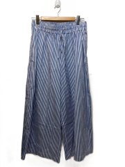 画像：ワイドパンツ/--/コットン/BLU/ストライプ