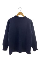 画像：ニット・セーター(厚手)/--/ウール/NVY/無地/ガンジーニット