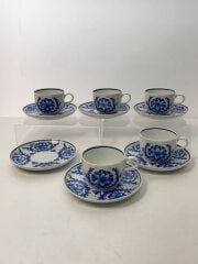 画像：カップ&ソーサー/6点セット/ノリタケ/ブルー/花柄/カップ欠品