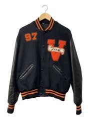 画像：スタジャン/42/--/デロング/ブラック/黒/BLK/レザー切替