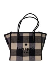 画像：トートバッグ/ウール/BLK/チェック