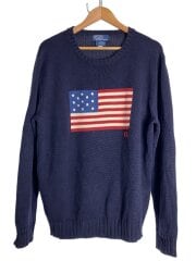 画像：星条旗/USA製/ニット・セーター(厚手)/L/コットン/NVY/0200010983