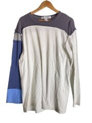 画像：長袖Tシャツ/L/コットン/WHT/無地/S25115