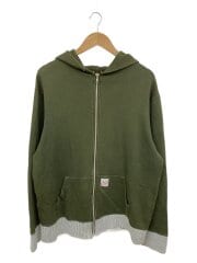 画像：ジップパーカー/L/コットン/GRN/無地/0184226