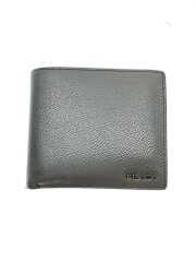 画像：2つ折り財布/レザー/GRY/無地/メンズ/内側使用感有//