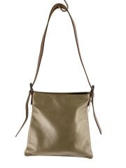 画像：ショルダーバッグ/レザー/KHK/無地