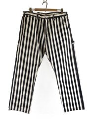 画像：ペインターパンツ/42/コットン/WHT/ストライプ/RNB-1356