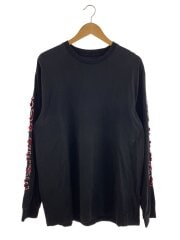 画像：長袖Tシャツ/XL/コットン/BLK/無地//