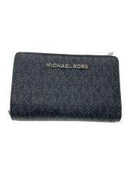 画像：2つ折り財布/レザー/BLK/総柄/レディース/M-1810