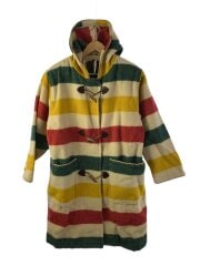画像：ダッフルコート/L/ウール/マルチカラー/ボーダー/90年代