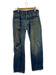 画像：60s/VT/501/BIGE/実寸W31/デニム/インディゴ/Vステッチ/ダメージ多/リペア有//