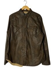 画像：長袖シャツ/L/コットン/BRW/無地/710562032001