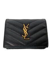 画像：2つ折り財布/レザー/BLK/無地/レディース/668290