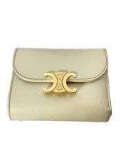 画像：スモールフラップウォレット/3つ折り財布/レザー/WHT/無地/レディース/10D783DPV