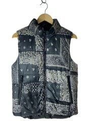 画像：REVERSIBLE DOWN VEST/ダウンベスト/1/ナイロン/BLK/総柄