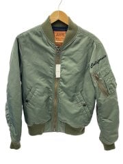 画像：フライトジャケット/S/ナイロン/GRN/無地