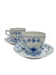 画像：カップ&ソーサー/2点セット/WHT/ブルーフルーテッドハーフレース