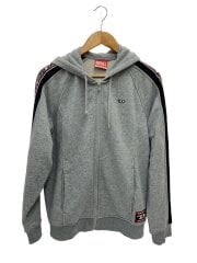 画像：ジップパーカー/M/コットン/GRY/内側ひっかきホツレ有り