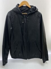 画像：レザージャケット・ブルゾン/--/山羊革/BLK/無地/E1602-33790