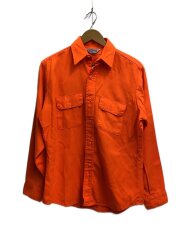 画像：USA製/70-80s/蛍光オレンジ/長袖シャツ/M/コットン/ORN/6441-ORG