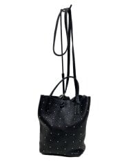 画像：MARLON SHOPPER MINI STUDS/ショルダーバッグ/レザー/BLK