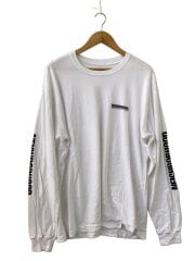 画像：長袖Tシャツ/L/コットン/WHT/無地//