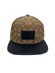 画像：キャップ/--/コットン/BEG/総柄/メンズ/シグネチャーフラットブリム