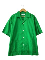 画像：Finx Cotton Cordlane Open Collar S/S Shirt/半袖シャツ/M/GRN