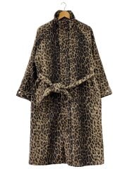画像：STAND COLLAR LONG COAT/one/ポリエステル/BRW/レオパード/105254021006//