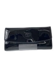 画像：長財布/エナメル/BLK/無地/レディース