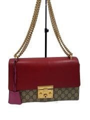 画像：チェーン・ショルダーバッグ_パドロック_GGスプリーム/キャンバス/BEG