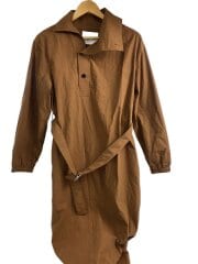 画像：長袖ワンピース/32/コットン/BRW/無地