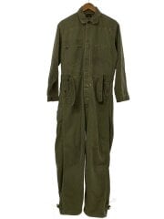 画像：50s/B-7/月桂樹ボタン/ヘリンボーン/オールインワン/40/コットン/KHK/バックル欠品