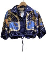 画像：半袖シャツ/40/シルク/NVY/無地/744796