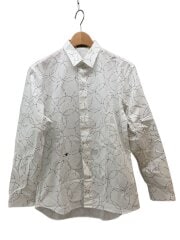 画像：長袖シャツ/38/コットン/WHT/総柄/433C529B4407