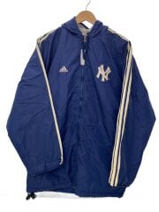 画像：ヤンキース/ダブルフェイス/ナイロンジャケットフーディ/M/ポリエステル/NVY/無地