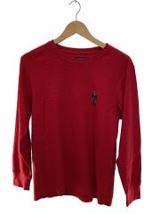 画像：長袖Tシャツ/M/コットン/RED