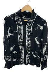 画像：ALOHA.SWORDFISH/長袖シャツ/L/レーヨン/BLK/総柄/191TSNH-SHM05