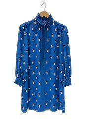 画像：長袖ブラウス/XS/ポリエステル/BLU/総柄/K5468