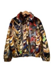 画像：Multicolor Faux Fur Bomber/ジャケット/M/アクリル/マルチカラー/総柄
