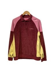 画像：22AW/Paneled Velor L/S Polo/ポロシャツ/S/ポリエステル/BRD/無地