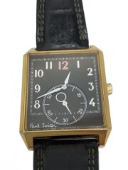 画像：クォーツ腕時計/アナログ/レザー/BLK/BLK/SS/1045-S122333