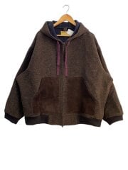画像：HOODED BLOUSON/ブルゾン/M/ウール/BRW/無地//800-2225022//
